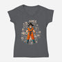 Dragon Hero-Womens-V-Neck-Tee-Skullpy
