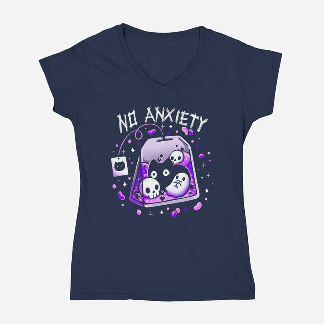 No Anxiety-Womens-V-Neck-Tee-Vallina84