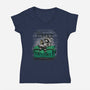 First Coffee Then Chaos-Womens-V-Neck-Tee-dandingeroz