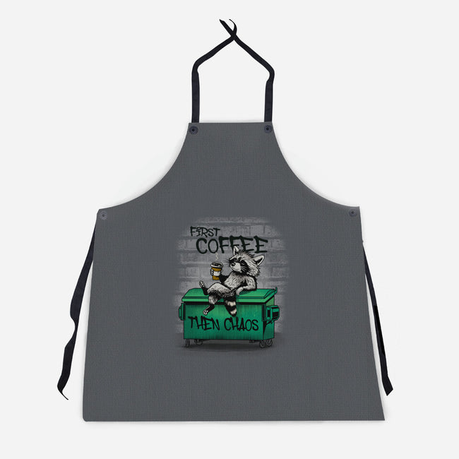 First Coffee Then Chaos-Unisex-Kitchen-Apron-dandingeroz