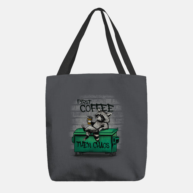 First Coffee Then Chaos-None-Basic Tote-Bag-dandingeroz