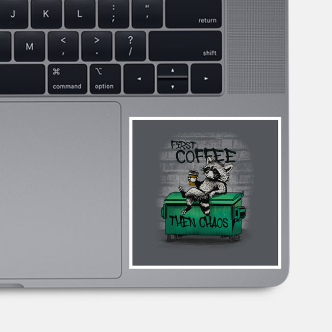 First Coffee Then Chaos-None-Glossy-Sticker-dandingeroz