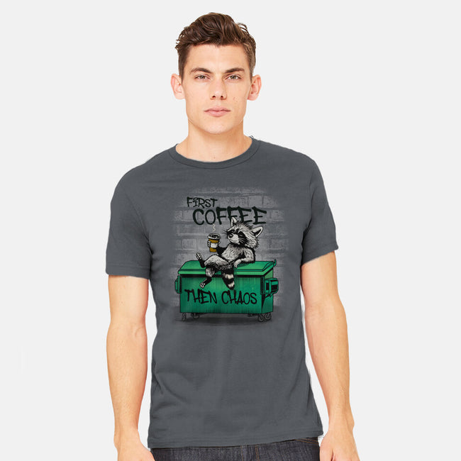 First Coffee Then Chaos-Mens-Heavyweight-Tee-dandingeroz