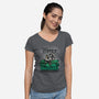 First Coffee Then Chaos-Womens-V-Neck-Tee-dandingeroz