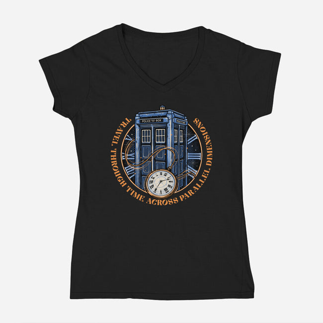 Across Parallel Dimensions-Womens-V-Neck-Tee-glitchygorilla