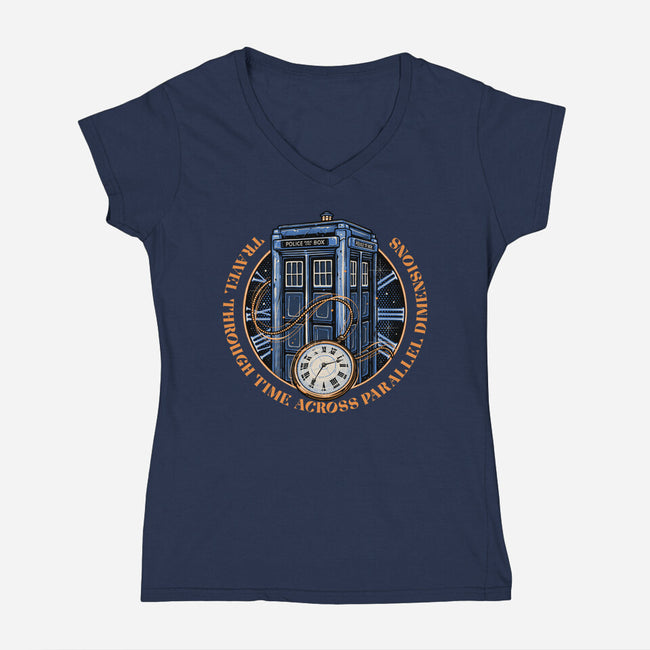 Across Parallel Dimensions-Womens-V-Neck-Tee-glitchygorilla