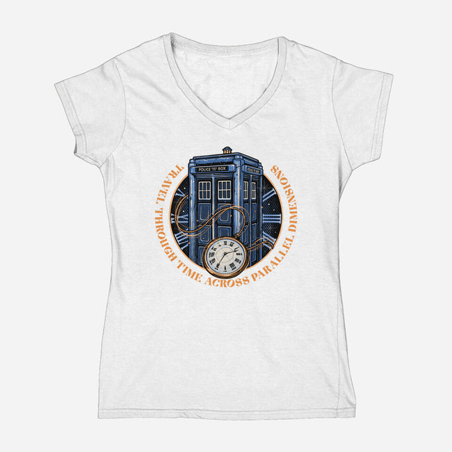 Across Parallel Dimensions-Womens-V-Neck-Tee-glitchygorilla