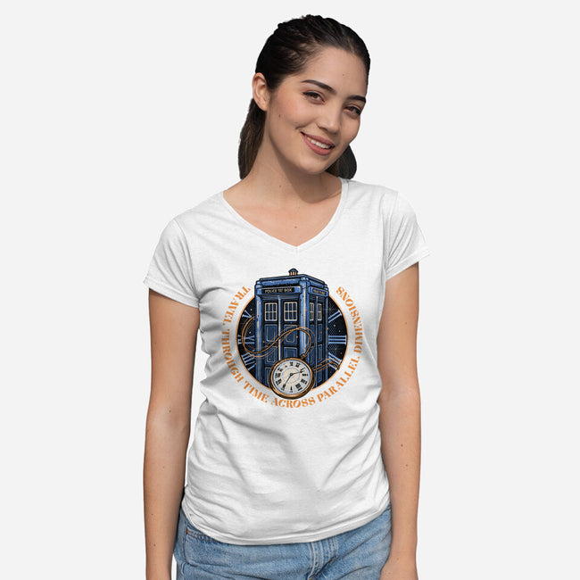 Across Parallel Dimensions-Womens-V-Neck-Tee-glitchygorilla