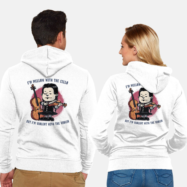 Violent With The Violin-Unisex-Zip-Up-Sweatshirt-glitchygorilla