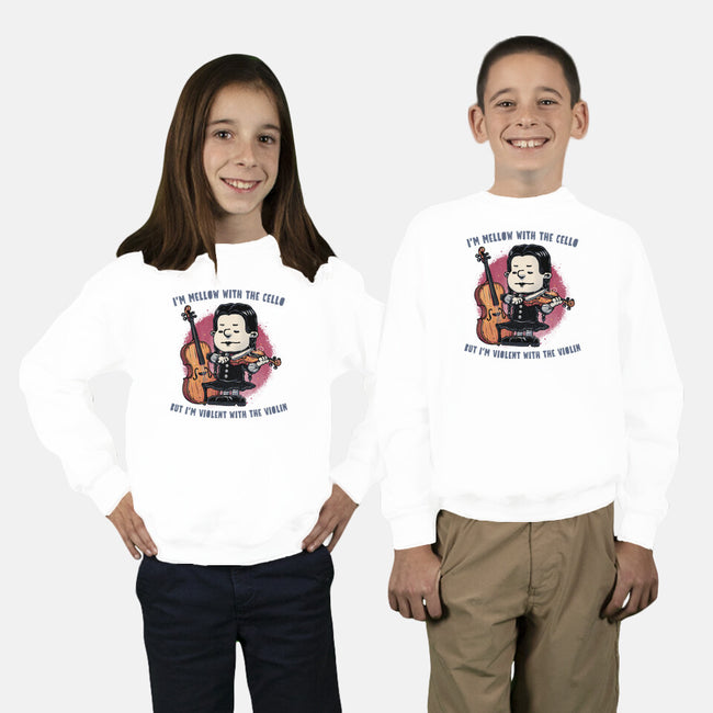 Violent With The Violin-Youth-Crew Neck-Sweatshirt-glitchygorilla