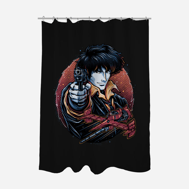 Hunt For The Space Bounty-None-Polyester-Shower Curtain-glitchygorilla