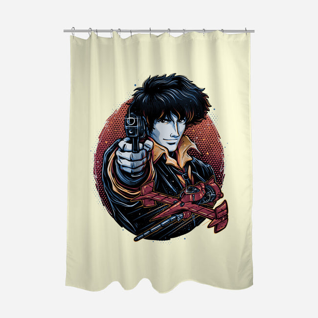 Hunt For The Space Bounty-None-Polyester-Shower Curtain-glitchygorilla