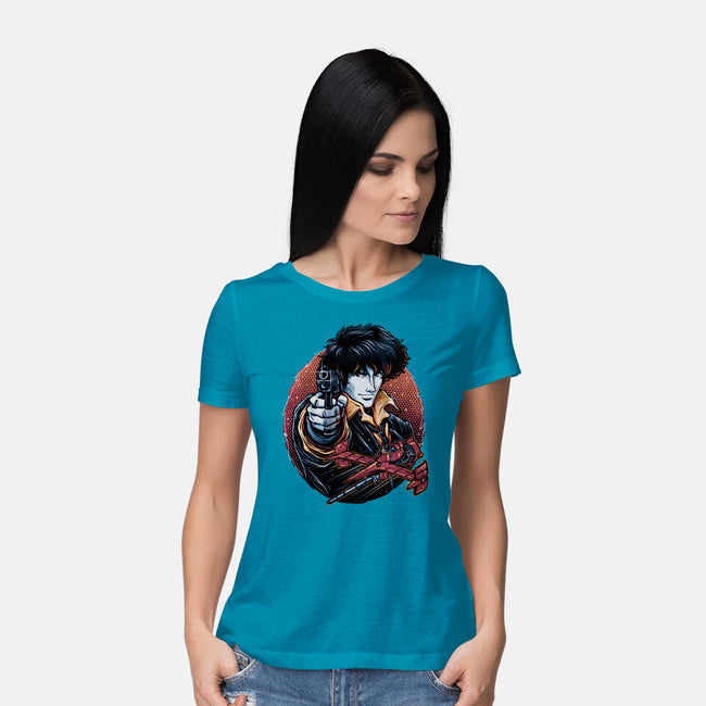 Hunt For The Space Bounty-Womens-Basic-Tee-glitchygorilla
