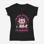 Demonic Cat-Womens-V-Neck-Tee-eduely