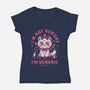 Demonic Cat-Womens-V-Neck-Tee-eduely