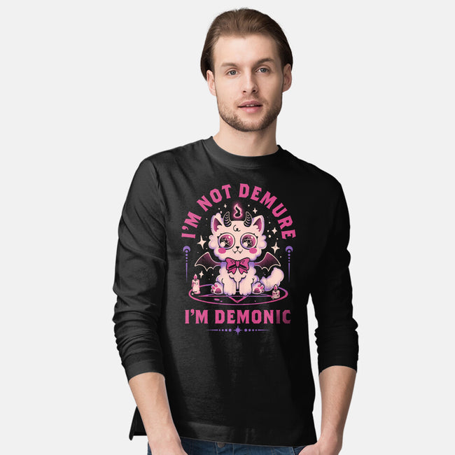 Demonic Cat-Mens-Long Sleeved-Tee-eduely