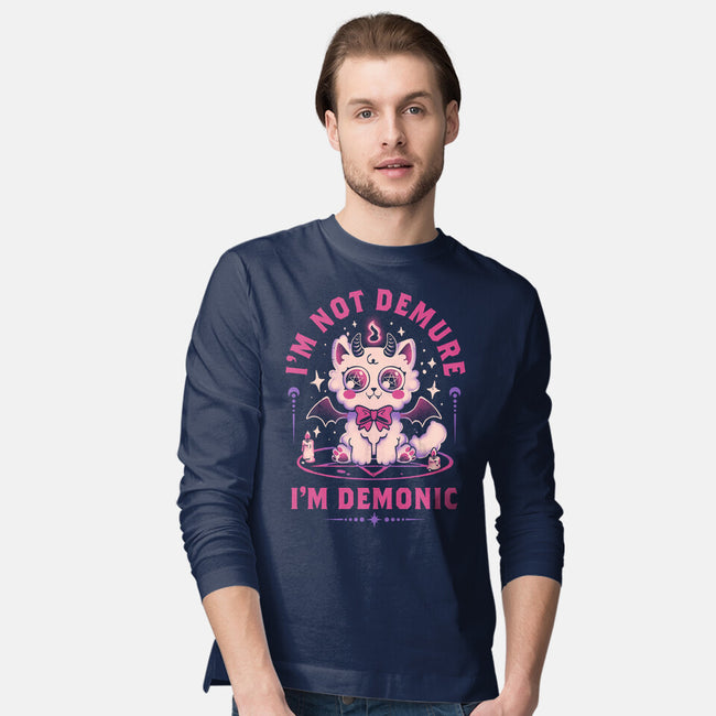 Demonic Cat-Mens-Long Sleeved-Tee-eduely