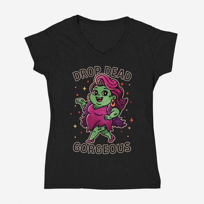 Drop Dead Gorgeous-Womens-V-Neck-Tee-fanfreak1