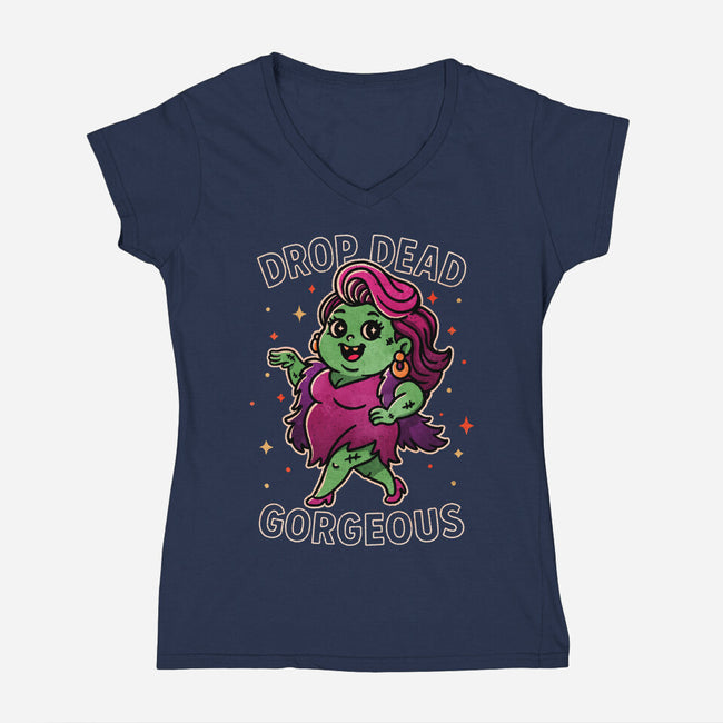 Drop Dead Gorgeous-Womens-V-Neck-Tee-fanfreak1