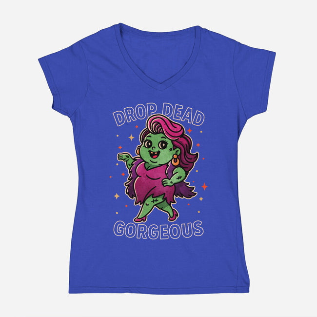 Drop Dead Gorgeous-Womens-V-Neck-Tee-fanfreak1