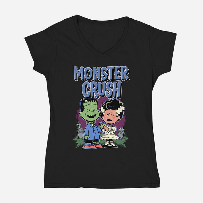 Monster Crush-Womens-V-Neck-Tee-P1yu5h