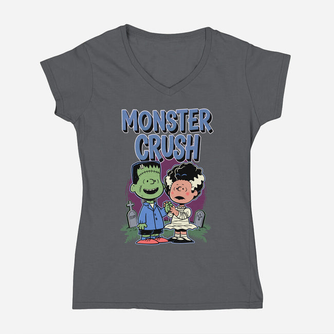Monster Crush-Womens-V-Neck-Tee-P1yu5h