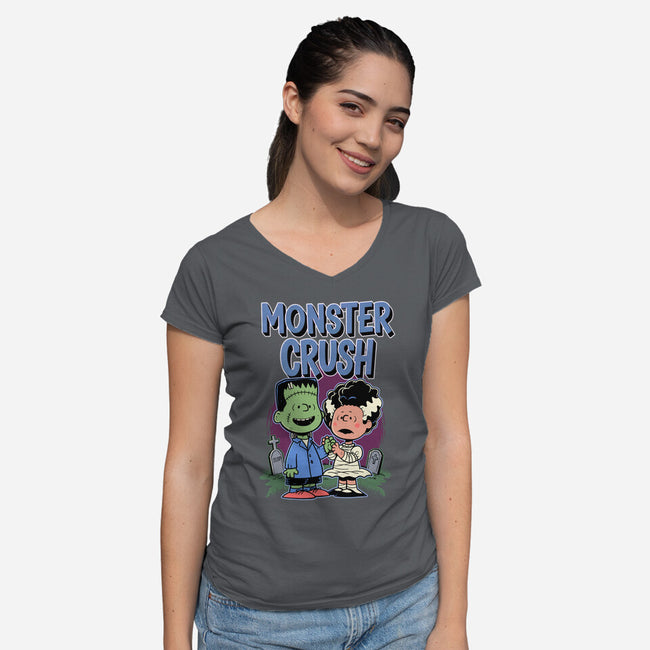 Monster Crush-Womens-V-Neck-Tee-P1yu5h