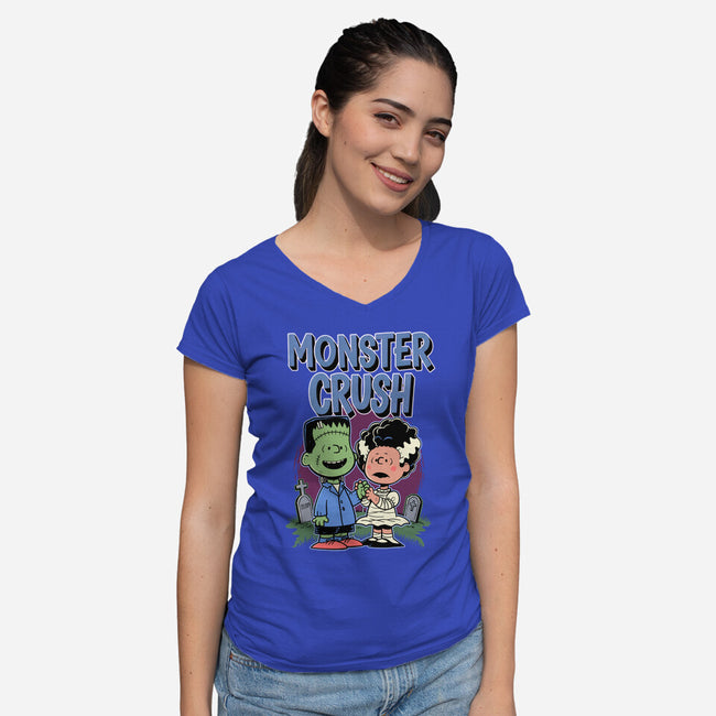 Monster Crush-Womens-V-Neck-Tee-P1yu5h
