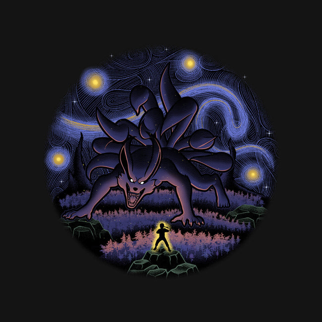 Kurama Starry Night-Mens-Basic-Tee-Astrobot Invention