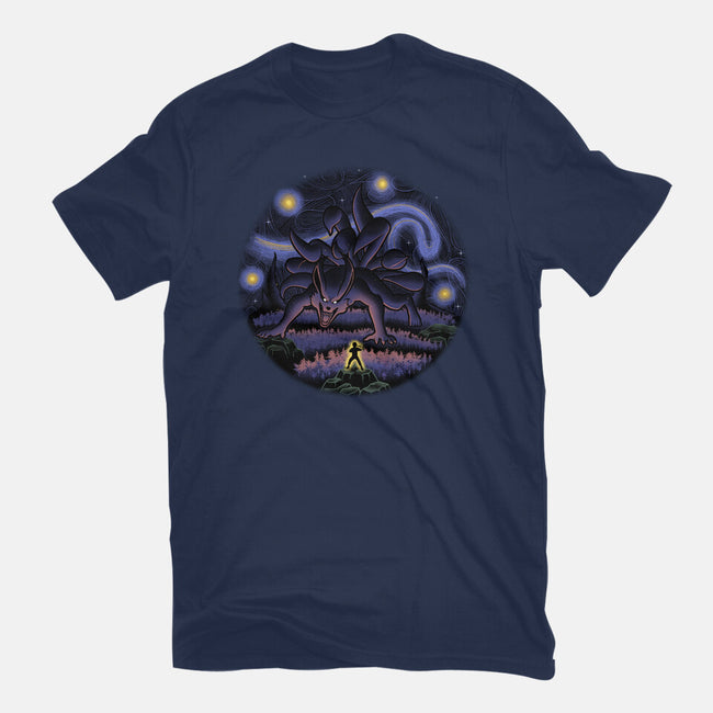 Kurama Starry Night-Mens-Basic-Tee-Astrobot Invention