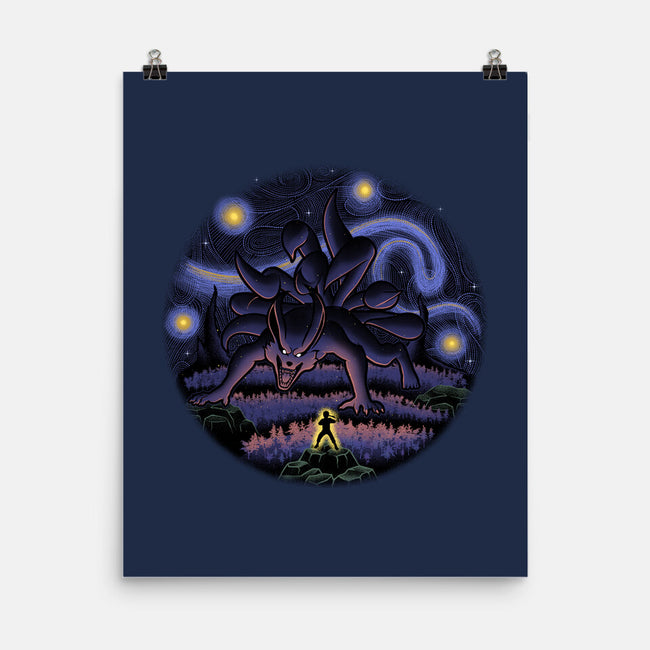 Kurama Starry Night-None-Matte-Poster-Astrobot Invention