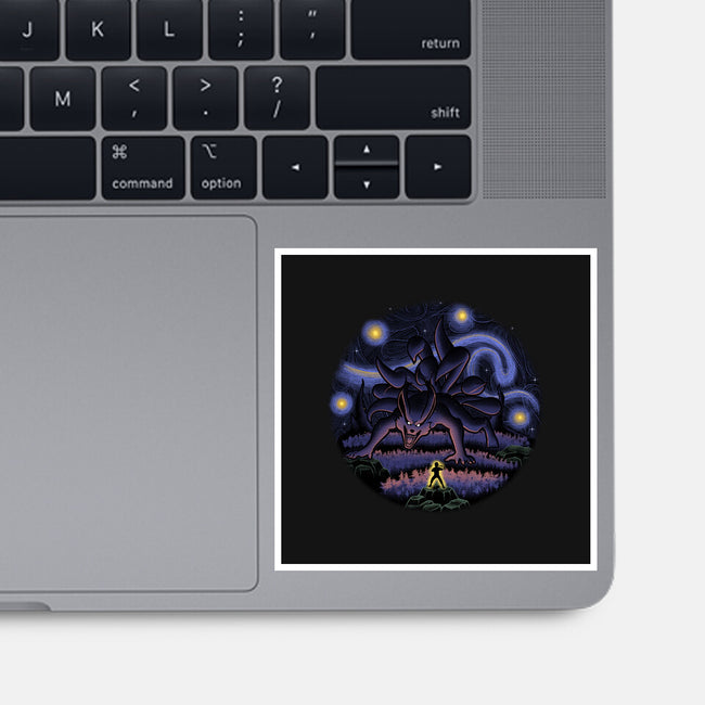 Kurama Starry Night-None-Glossy-Sticker-Astrobot Invention
