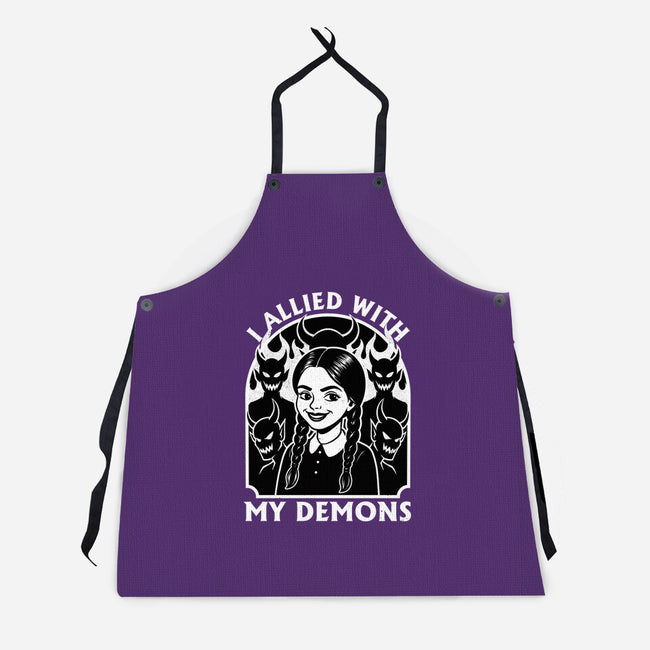 Goth Girl Demons-Unisex-Kitchen-Apron-Studio Mootant