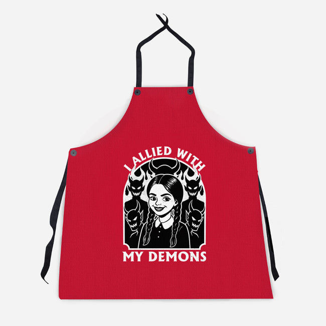 Goth Girl Demons-Unisex-Kitchen-Apron-Studio Mootant