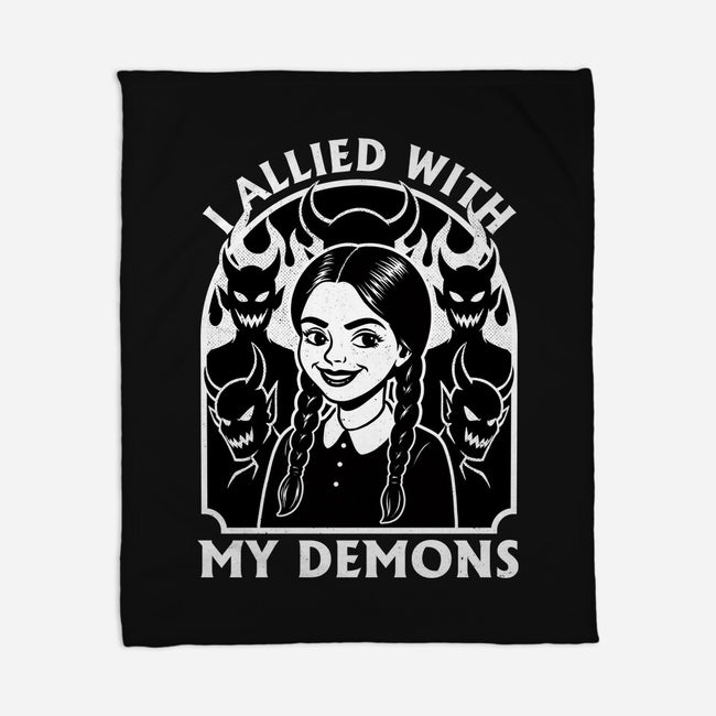 Goth Girl Demons-None-Fleece-Blanket-Studio Mootant