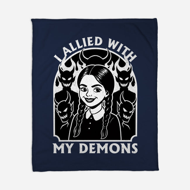 Goth Girl Demons-None-Fleece-Blanket-Studio Mootant