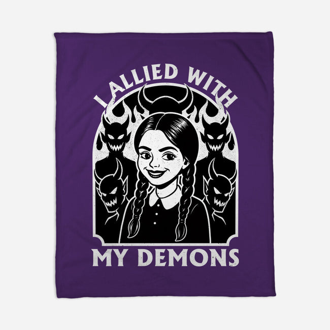 Goth Girl Demons-None-Fleece-Blanket-Studio Mootant