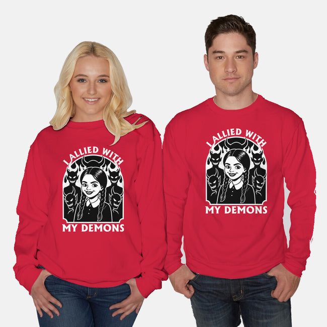 Goth Girl Demons-Unisex-Crew Neck-Sweatshirt-Studio Mootant
