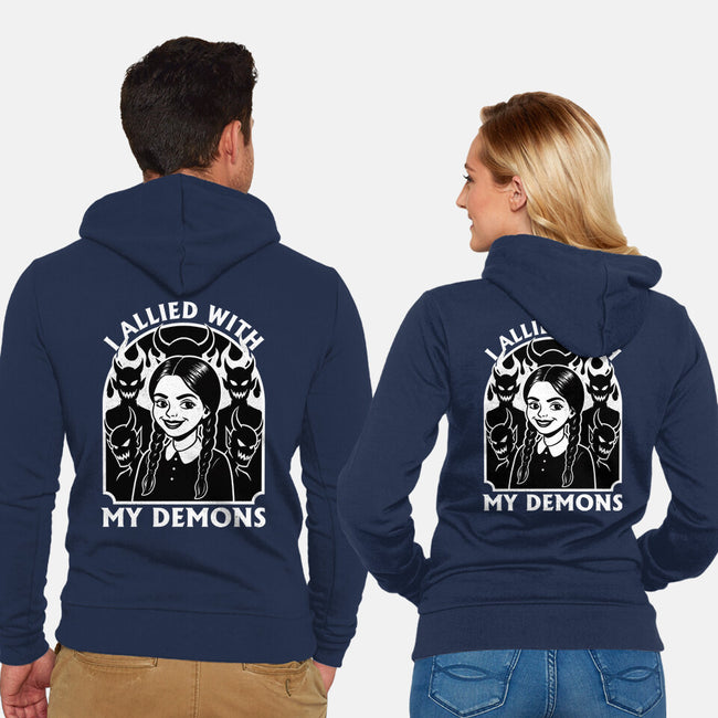 Goth Girl Demons-Unisex-Zip-Up-Sweatshirt-Studio Mootant