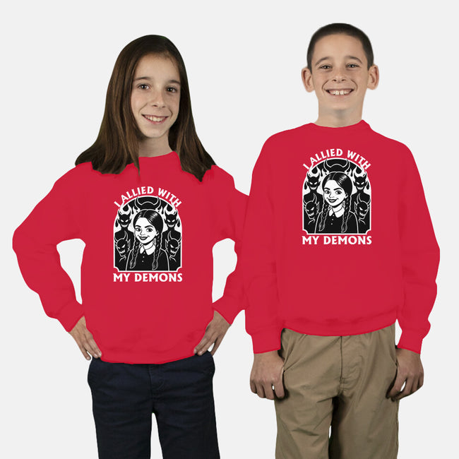 Goth Girl Demons-Youth-Crew Neck-Sweatshirt-Studio Mootant