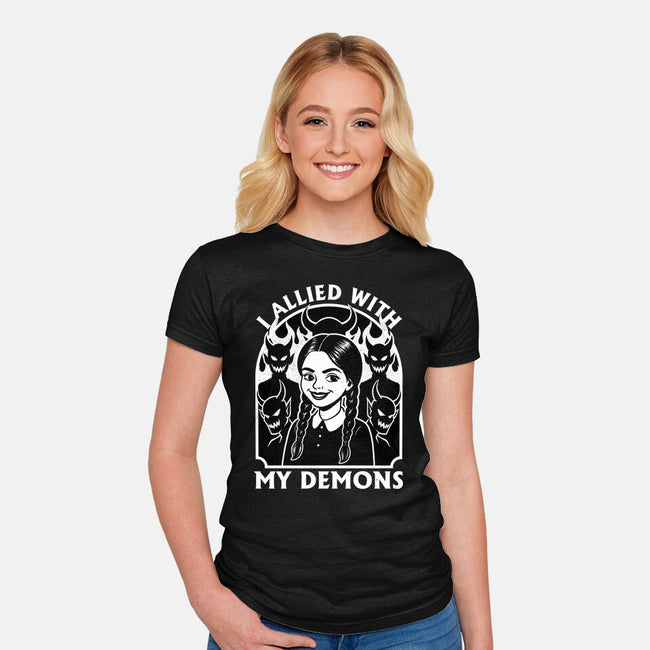Goth Girl Demons-Womens-Fitted-Tee-Studio Mootant