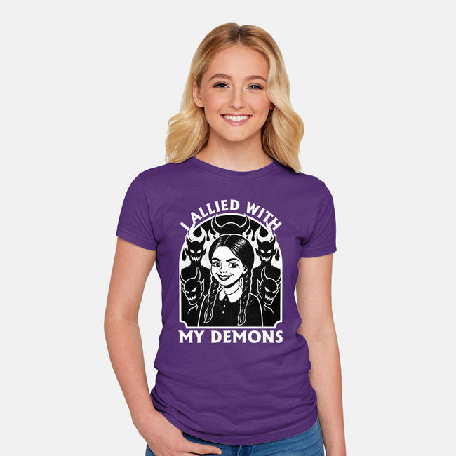 Goth Girl Demons-Womens-Fitted-Tee-Studio Mootant