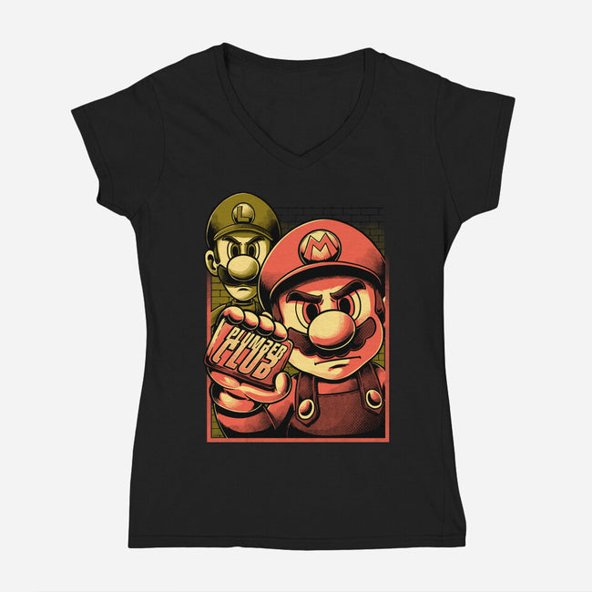 Fight Plumbers Movie-Womens-V-Neck-Tee-Studio Mootant