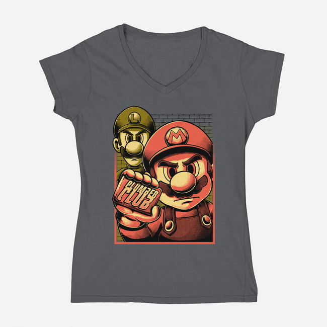 Fight Plumbers Movie-Womens-V-Neck-Tee-Studio Mootant