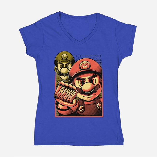Fight Plumbers Movie-Womens-V-Neck-Tee-Studio Mootant