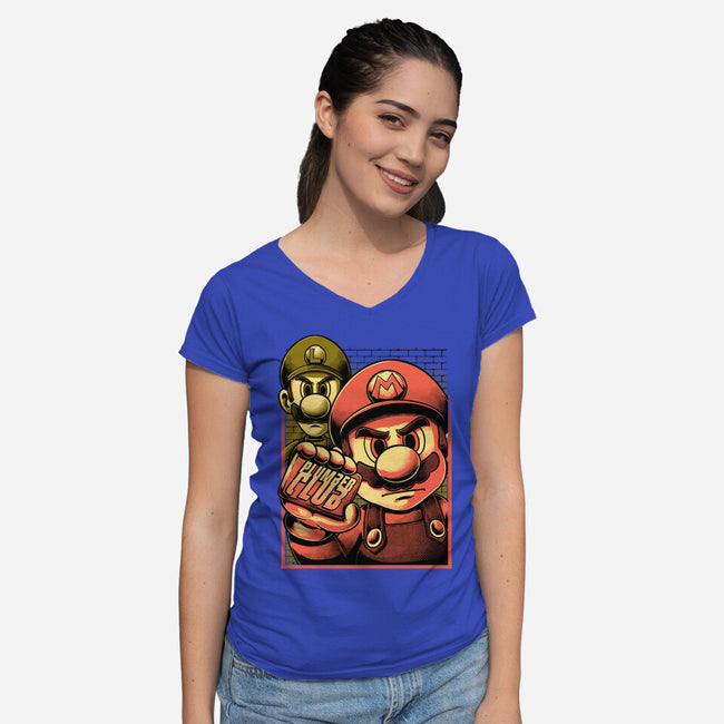 Fight Plumbers Movie-Womens-V-Neck-Tee-Studio Mootant