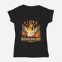 Bird Love Dinosaurs-Womens-V-Neck-Tee-Studio Mootant
