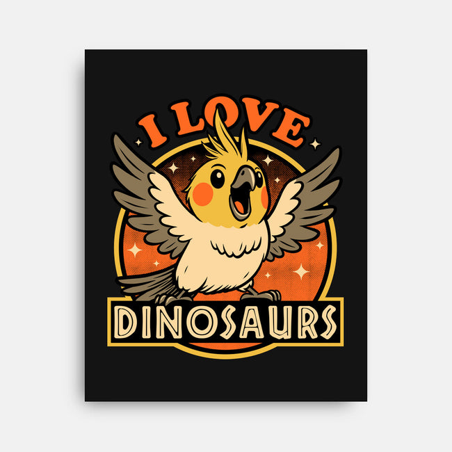 Bird Love Dinosaurs-None-Stretched-Canvas-Studio Mootant
