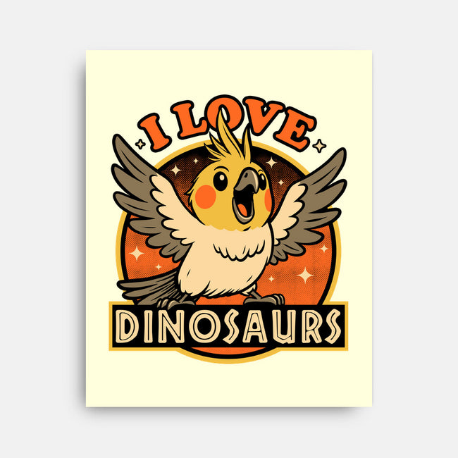 Bird Love Dinosaurs-None-Stretched-Canvas-Studio Mootant