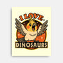 Bird Love Dinosaurs-None-Stretched-Canvas-Studio Mootant